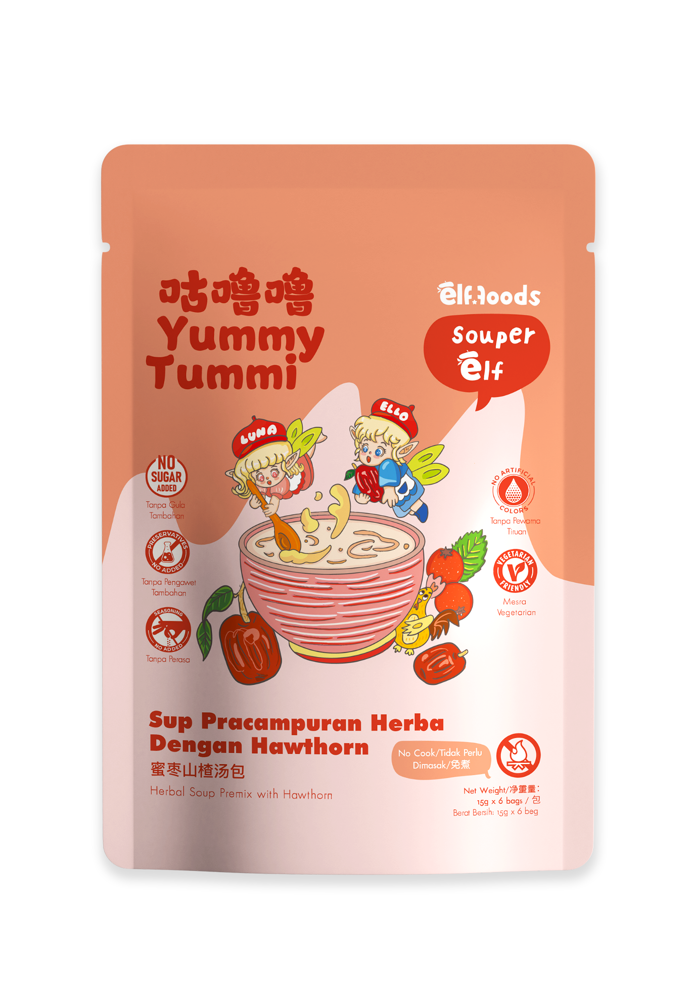 Elffoods YummyTummi herbal soup with malt and hawthorn for digestion.