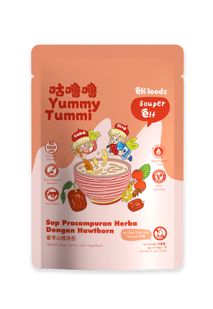 Elffoods YummyTummi herbal soup with malt and hawthorn for digestion.